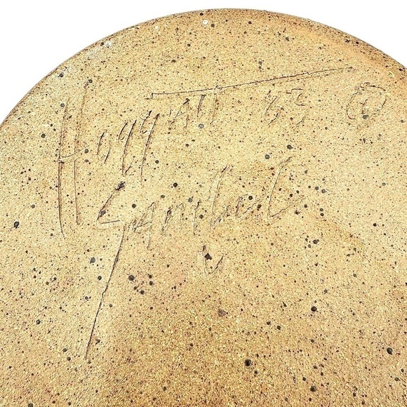 Signed Pterodactyl Art Pottery Vase Cylinder Dinosaur Bird Speckle Glaze - Picture 7 of 10